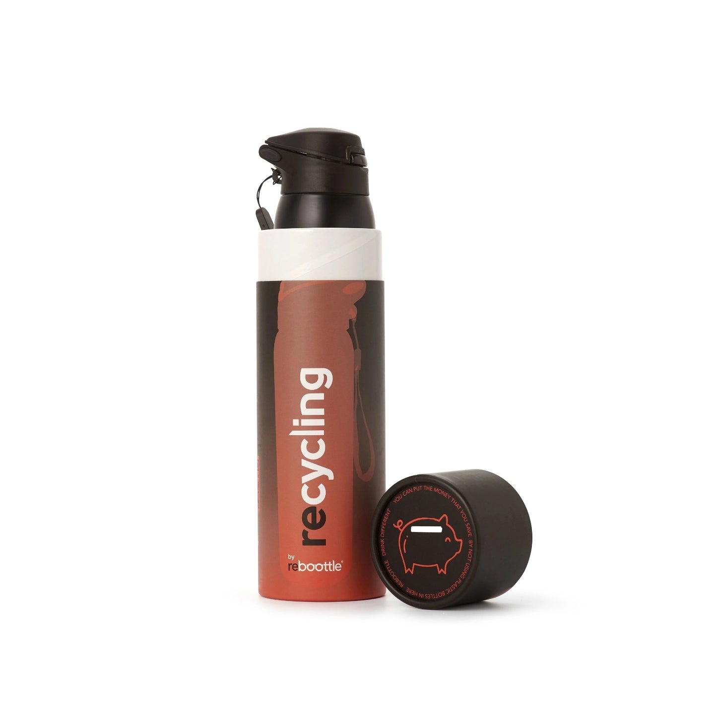 Reboottle Thermo Recycling Black & Luscious Red