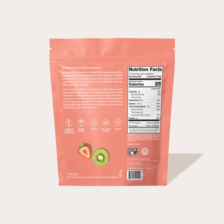 Hydrating Electrolyte Drink Mix - Strawberry Kiwi