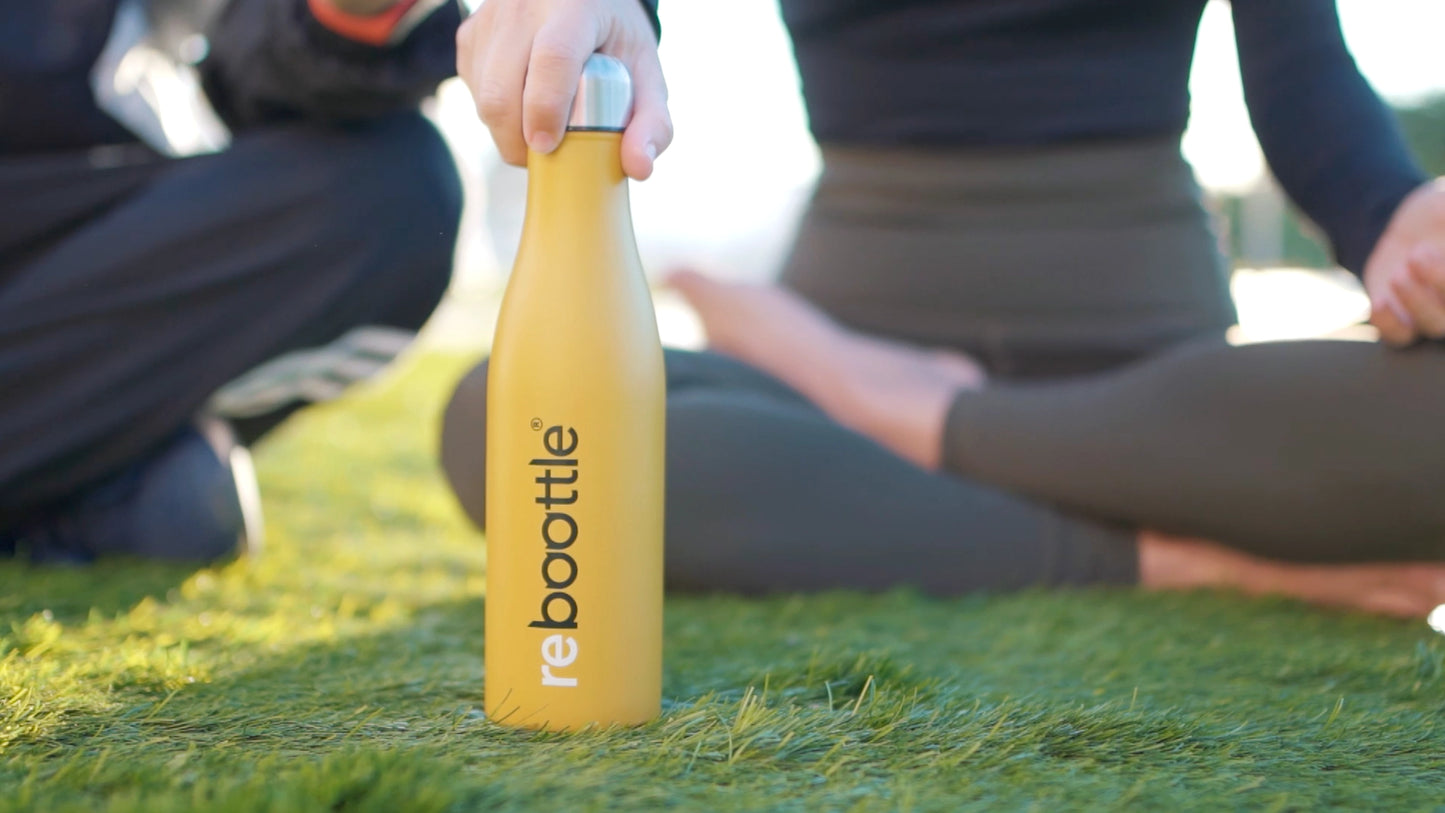 Stainless Steel Drinking Rebottle Thermo Mustard, Hot & Cold